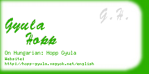 gyula hopp business card